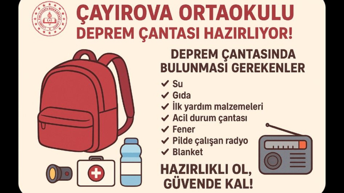 Yeşil Vatan - Benim Okulum Geleceğe Çare - Deprem Çantası Hazırlıyoruz